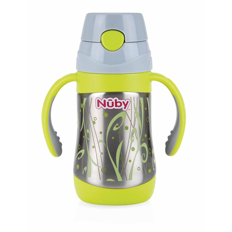 Nuby ID10279 Insulated Stainless Steel Cup with Straw 280 ml