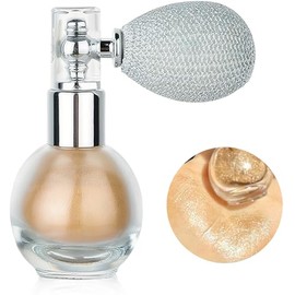Brillo Corporal, Glitter para Cara, Diseño de Cabezal Rociador, Textura en Polvo Fino, una Aplicación Rápida y Uniforme, Ideal para el Uso Diario, el Uso en Fiestas, el Uso en Citas (Color Champán)