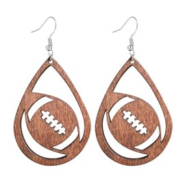 Football Earrings for Women Game Day Football Drop Dangle Sports Earrings-A