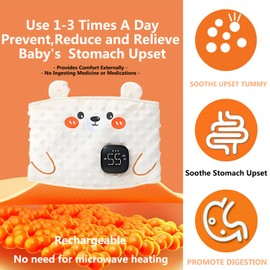 ISANPAN New Generation Baby Colic and Gas Relief - Baby Heating/Vibrating Tummy Wrap,Slight Vibration And Gentle Heat Relief of Upset Stomach And Helps Baby Fall Asleep