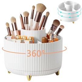 Organizador de Maquillaje, Porta Plumas Escritorio Giratorio 360 Grados  Organizador para Perfumes, Brochas, Skincare, Lápices, Utensilios de Cocina, 