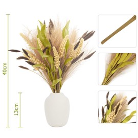 3 Bundle Artificial Fake Flowers for Decoration Faux Pampas Grass Centerpieces Table Decor for Living Room Home Office Wedding(Green)