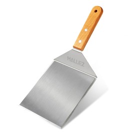 Mallez Stainless Steel Griddle Grill Spatula, 6 x 5" Heavy Duty Barbecue Turner with Beveled Edges - Barbecue Hamburger Grilling Griddle Accessories