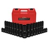 CASOMAN 36-Piece 1/2” Drive Metric Deep and Shallow Impact Socket