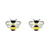 Dew Sterling Silver and Enamel Busy Bee Stud Earrings