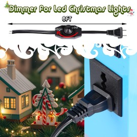Leymays Dimmer Light Switch, 6FT Rotary Control for 120V 100W - Table Lamp Outdoor String Lights Dimmable Lights Dimming Thermostat Reptile - Black Pack of 1