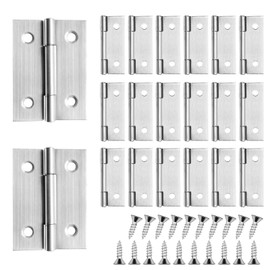 20 PCS 2 inches High-end Stainless Steel Mini Small Hinges with 80 Screws, Suitable for DIY Wooden Boxes, Small Cabinets, Jewelry Boxes Flat Hinges, Furniture, Woodworking Craft Project, Silver