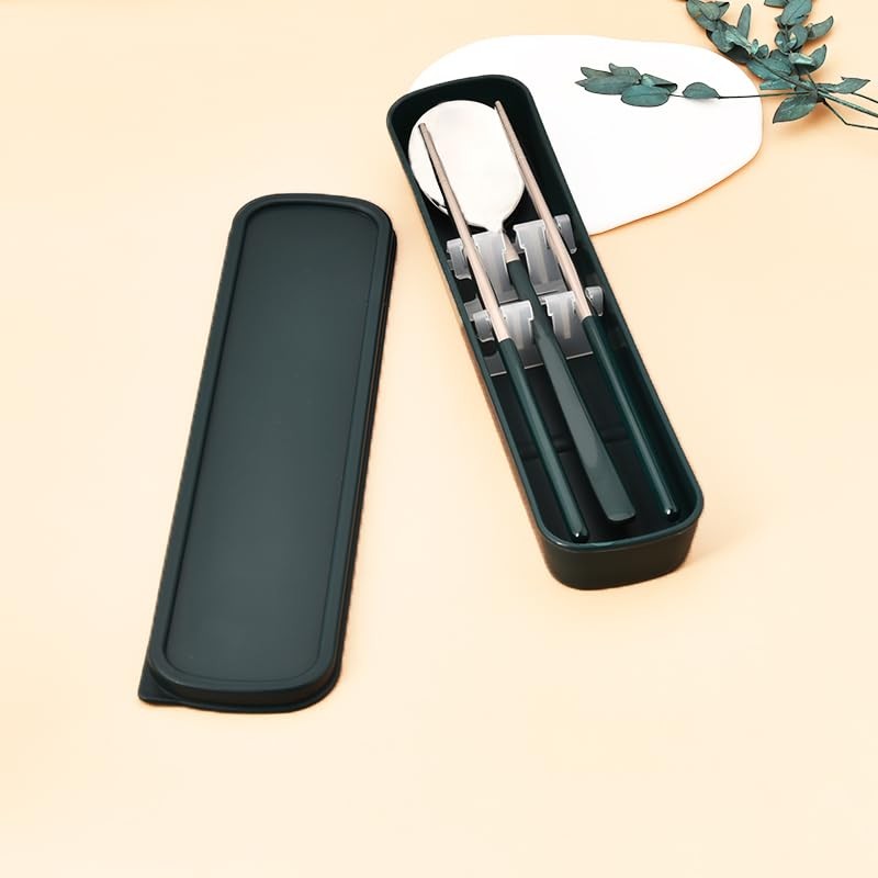 Travel Utensils with Case, Portable Lunch Box Utensils Set for