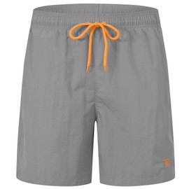 Rdruko Men's Swim Trunks Quick Dry Board Beach Swimwear Shorts with Mesh Liner(Medium Gray, CA M)