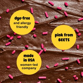 Supernatural Rosy Pink Softies Natural Sprinkles - Dye-Free, Soy-Free, Gluten-Free, Vegan, Made in USA, 3oz - Dye Free Pink Sprinkles