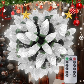 LiyuanQ 120 LED C9 Christmas Lights,Outdoor String Lights,Christmas Light Decor with 8 Modes Waterproof,Suitable for Indoor and Outdoor Wedding Parties,Christmas Decorations(White)