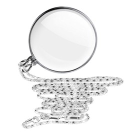 5X Magnifier Necklace Pendant Hanging Magnifying Glass Chain Pocket Magnifier Portable Reading Loupe Magnifying Monocle Lens Long Pendant Necklace For Men Women Elderly Reading Crafts Jewelry Hobby
