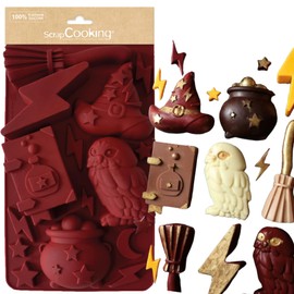 ScrapCooking – Silikonform Zauberer – 15 Formen Kekse & Kuchen – geeignet für Ofen & Gefrierschrank – Gebäck für Kinder – weiches Utensil – Magie Hexerei – 2998