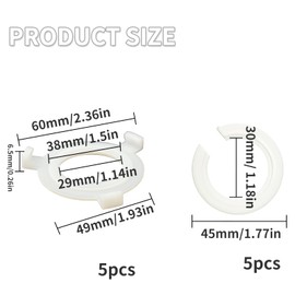 JIEHU 10 Pcs E27 to E14 Lamp Shade Reducing Ring, Lampshade Adapter, Lamp Shades Adapter Rings for Light Fixtures Replacement(White)