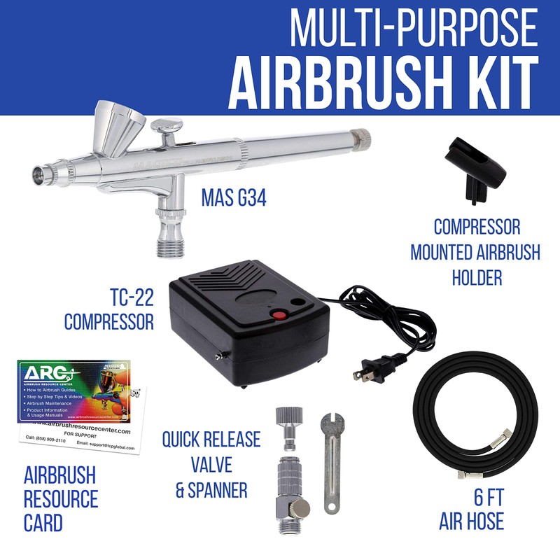Master Airbrush Multi-Purpose Airbrush Decorating Kit with Dual-Action Air Brush
