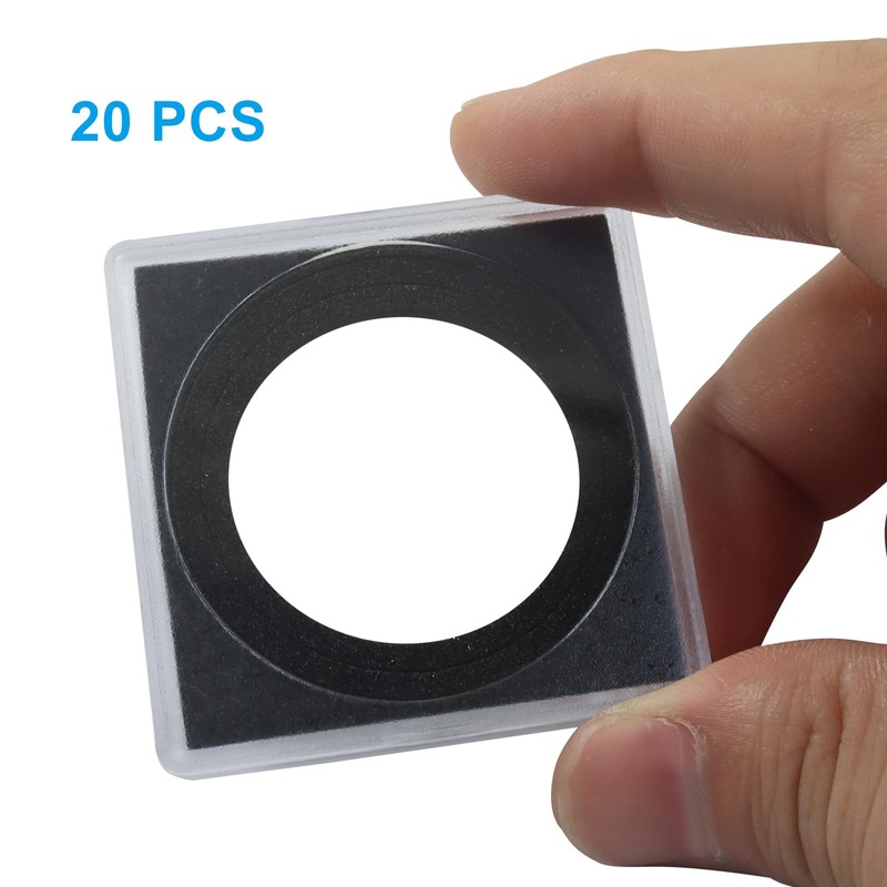 Waziaqoc 20 Pack Coin Snap Holders, 5 Sizes (20/25/30/35/40mm)
