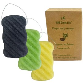 3-Pack Konjac Sponge with Activated Charcoal – 100% Natural Plant-Based | Gentle Exfoliation & Deep Cleansing | Free of Chemicals, Fragrances & Dyes | Safe for Sensitive Skin & All Ages | Cruelty-Free & Vegan