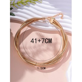 Snake Chain Necklace for Women Choker Layered Gold Silver Statement Chunky Dainty Jewelry Gift (Gold)