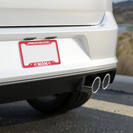 Two Bit Press World's OKAYEST Mom License Plate Frame - Funny Parent GIFT Y2K Car Decor 90s