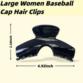 4 Pcs Hat Claw Clip for Women, Trucker & Baseball Cap Hair Clips, Strong Grip Clips for Thick Hair, Stylish Hat Hairstyle Accessories