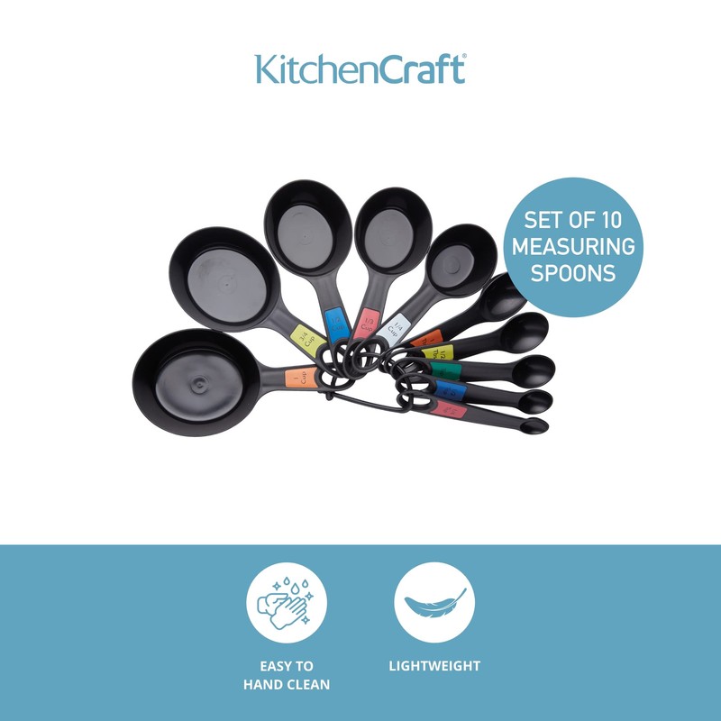 KitchenCraft Universal Measuring Spoon Set, Teaspoons and Tablespoons for Measuring