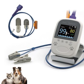 2 Probe Sensor Included -Pepultech Pulse Oximeter for Dogs,Veterinary Blood Oxygen Saturation and Pulse Rate Monitor,Handheld Bluetooth Veterinarian SpO2 Monitor,Accurate Results & Easy to Use