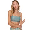 TRENDYOL Women's Matte Leather Looking Strapless Bikini Top, gray