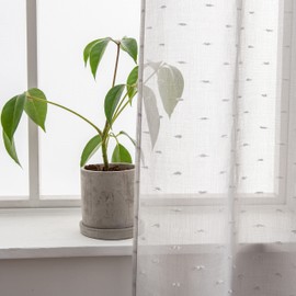 Dainty Home Ribbons 3D Embellished Lurex Designed 76" x 84" Window Curtain in Gray