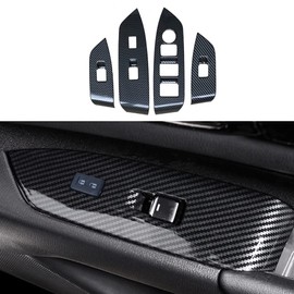 ruihe 4pc Carbon Fiber Color Automobile Door Window Control Panel Cover Trim Fit for Mazda CX-5 CX5 2017 2018 2019 2020 2021 2022 2023 2024 North American Version