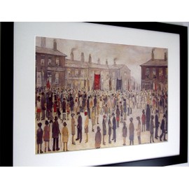 Stateoftheart-uk L S Lowry Print - A PROCESSION - On Textured Art Paper - 21 x 17inch Black Frame with White Mount and Large Image