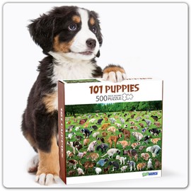 Funwares Original 101 Puppies Puzzle– Hilarious Doggy Business Jigsaw Puzzle – 500 Piece Puzzle for Adults and Kids – Funny Gift for Dog Lovers, Gag Gifts, White Elephant and Game Night Fun