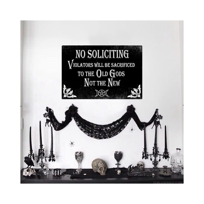 Bestylez No Soliciting Sign Gothic Decor For Kitchen, Home, House,