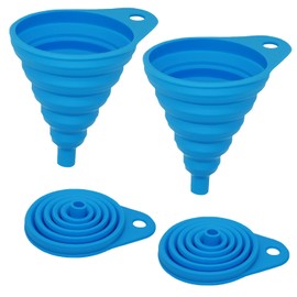 Funnels for Filling Bottles Set of 2, Food Grade Silicone Funnel for Kitchen Use. Small Collapsible Funnel Bottle Funnel for Water Liquid Protein Powder Transfer.