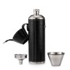 GENNISSY 10oz Black Bucket Hip Flask - PU Leather Stainless