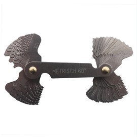 2 in 1 Thread Gauge, Metric 60 Degree and Whitworth 55 Degree(Metric and Imperial), Thread Pitch Gauge for Thread Size Measurement