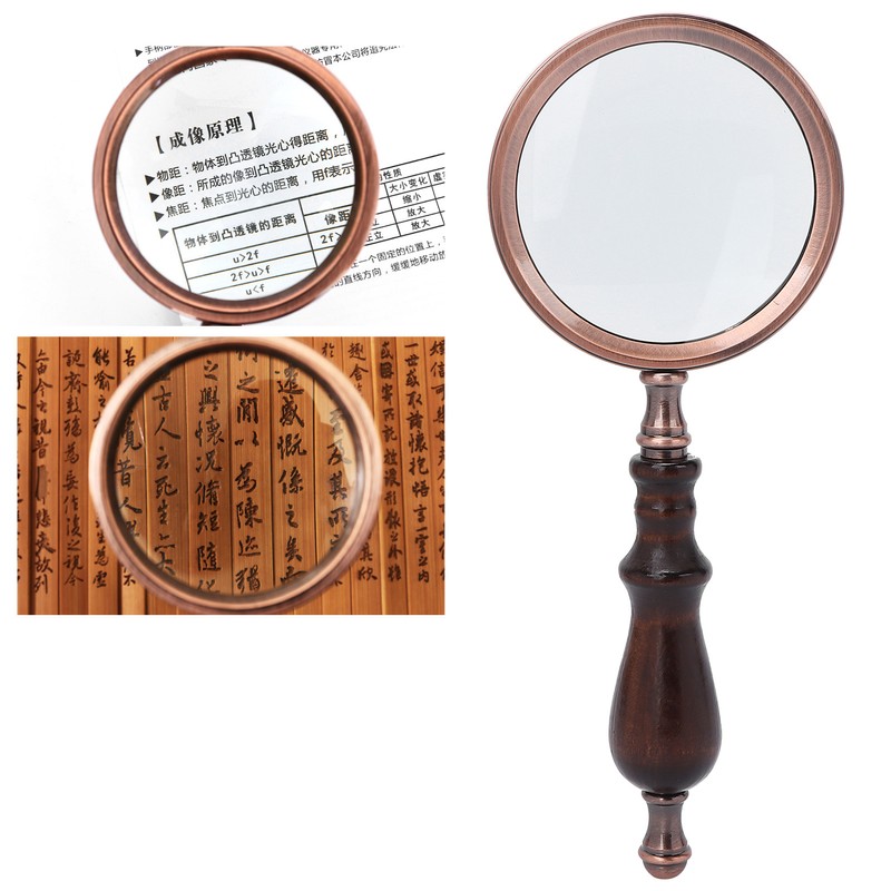 10X Metal Retro Reading Magnifying Glass Elderly Handheld Magnifier with