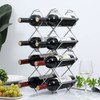 MyGift Modern Silver Wire Metal Stackable Wine Rack Diamond Shaped