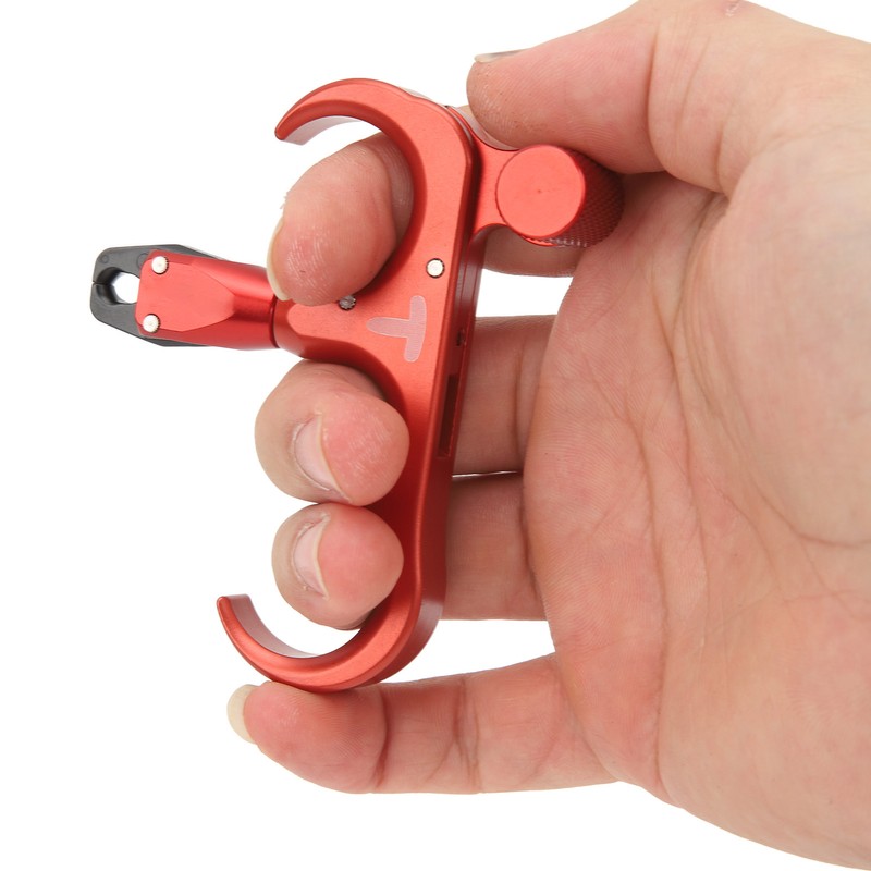 3 Finger Hand Held Bow Release Aluminum Alloy Thumb Release