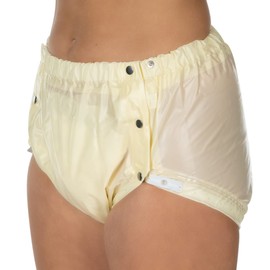 Suprima 1-252-040 Unisex Incontinence PVC Briefs with Buttoned Design Size M Milk