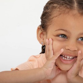 14k Yellow Gold Clear & Purple Cubic Zirconia Flower Screw Backs for Young Girls, Cute Stud Earrings for Toddlers & Little Girls - Small Floral Studs for Beautiful Girls, Lovely Flowers for Children