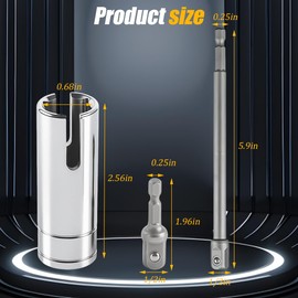 TNAIYH Trailer Scissor Jack Slotted Drill Adapter, Stainless Steel Vehicle T-Slot Drill Attachment with 2 Bits, Heavy Duty Automotive Stabilizing Jack Accessories, Universal Fit