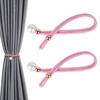 Biiange 2 Pack Adjustable Curtain Tiebacks with Large Imitation Pearls,