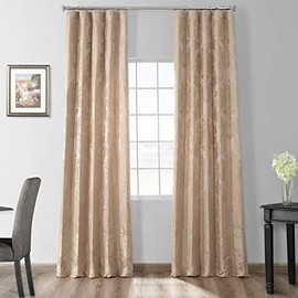 HPD Half Price Drapes JQCH-20122011-84 Designer Damask Curtain (1 Panel), 50 X 84, Beige & Gold