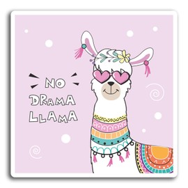 2 x 10cm No Drama Llama Alpaca Vinyl Stickers - Sticker Laptop Luggage #19465 (10cm Tall)