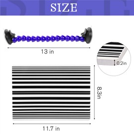 LadyRosian Paintless Dent Repair Reflector Line Board Kit with Black and White Stripe and Adjustable Holder for Car Dent Checking Line Board Tools
