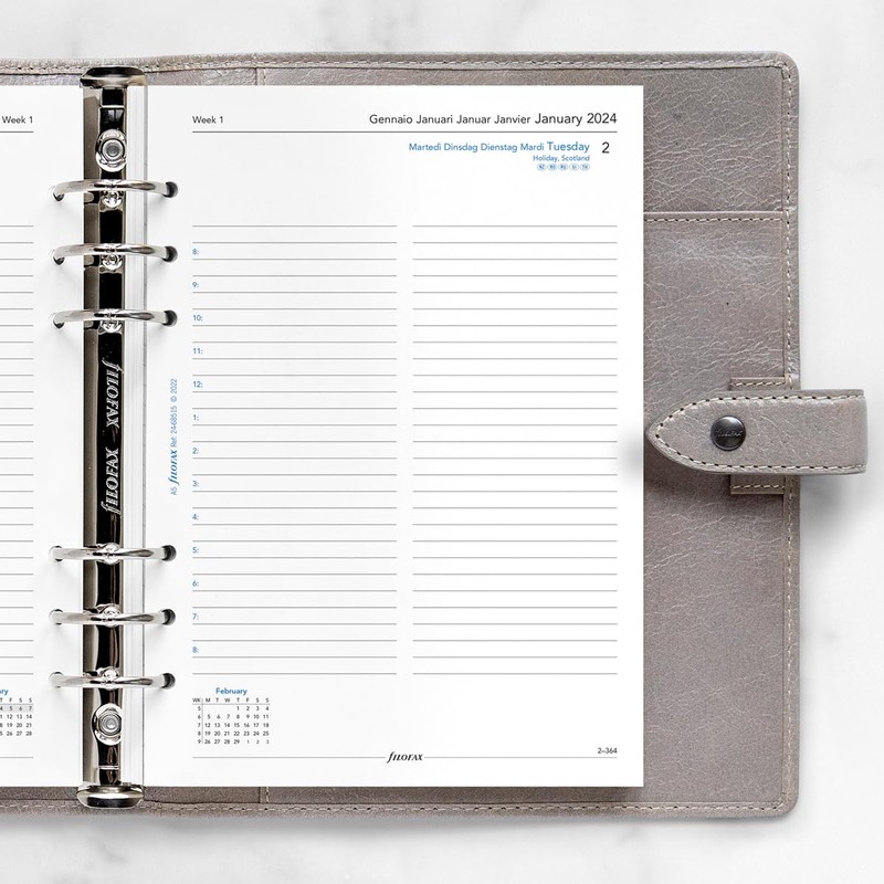 Filofax A5 day per page 5 language appointments diary -