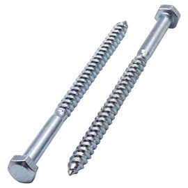 SKIR'CO (15 pcs) DIN 571 Zinc Plated Steel Hexagon Wood Screws M5 x 80 mm, Coach Screws, Hex Screw, Lag Bolts