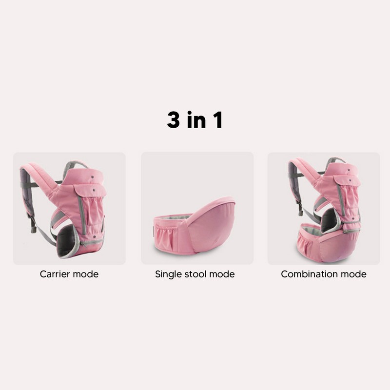 Baby Carrier with Hip Seat Ergonomic Breathable Comfortable Multifunctional Baby