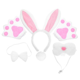 BESPORTBLE Easter Rabbit Costume Set Animal Ear Headband Tail Bowtie Accessories for Parties Cosplay Performances Lightweight Comfortable Rabbit Costume for Festivals and Celebrations