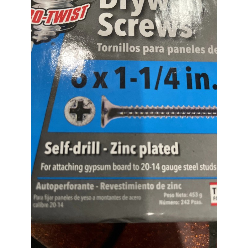 Pro-Twist 2 X Pro Twist Drywall Screws 6 x 1-1/4”